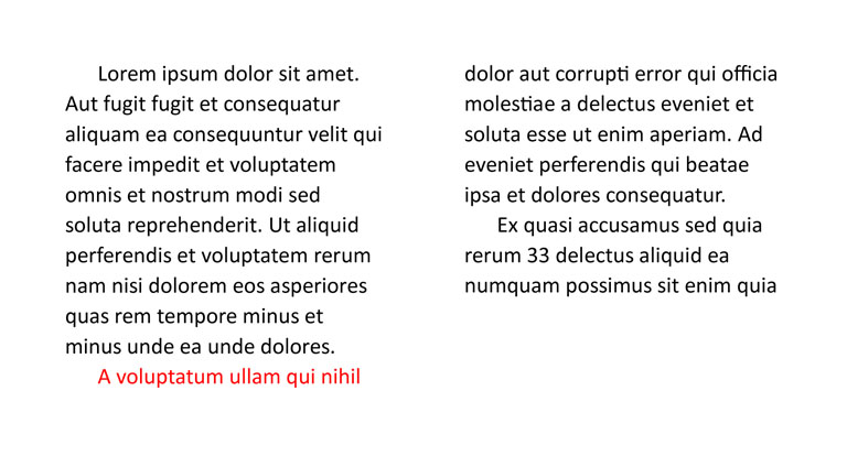 szewc - błąd łamania tekstu